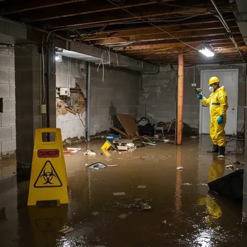 Flooded Basement Electrical Hazard in Maplewood, MO Property